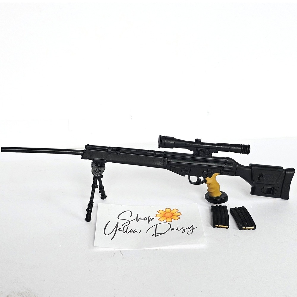 G.I. JOE Ultimate Soldier HK‎ PSG1 Sniper Rifle w/ 2 Clips & Tripod w/Scope 1346